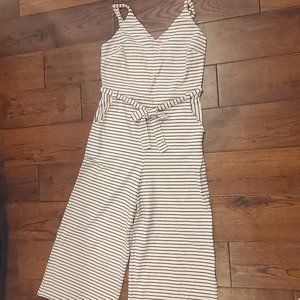 Stripped wide leg jumpsuit with adjustable straps by Monteau - Fits size S/M